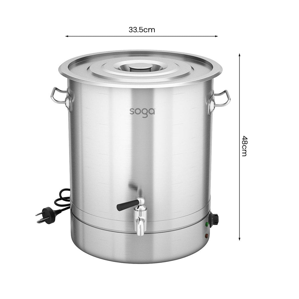 SOGA 2X 25L Stainless Steel URN Commercial Water Boiler 2200W