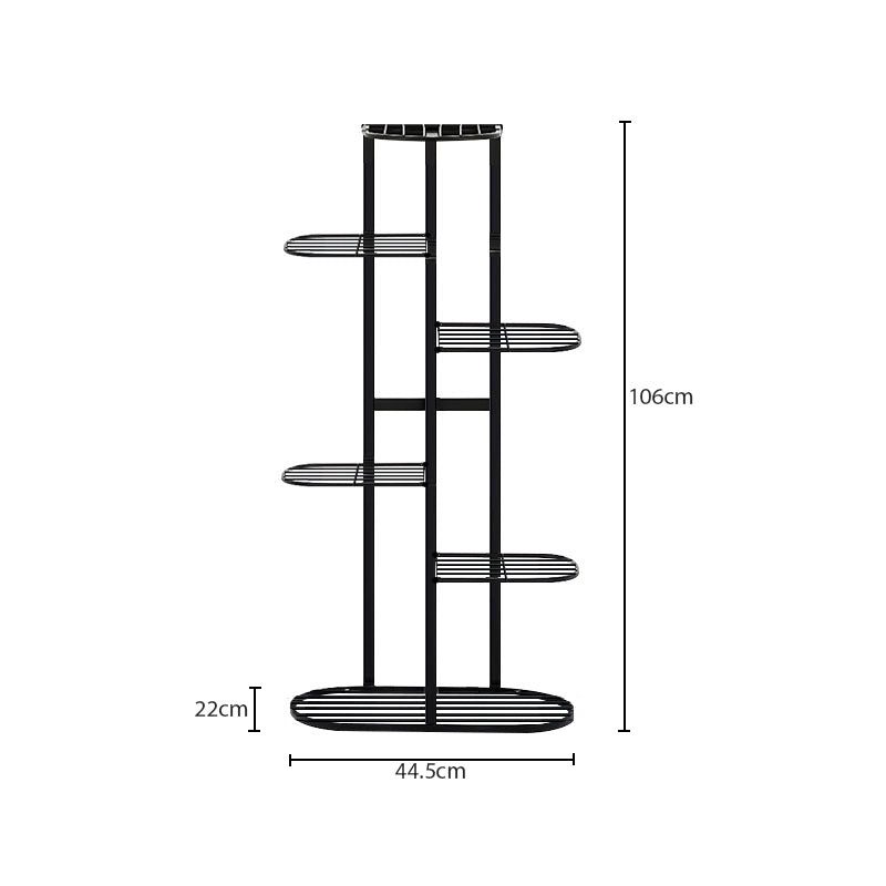 SOGA 2X 6 Tier 7 Pots Black Metal Plant Rack Flowerpot Storage Display Stand Holder Home Garden Decor