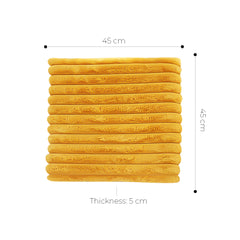 SOGA 2X Golden Corduroy Square Cushion Soft Leaning Plush Backrest Throw Seat Pillow