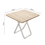 SOGA 2X 80cm Light Square Table with White Legs Modern Design for Home Decor