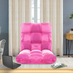 SOGA Floor 2x Recliner Folding Lounge Sofa Futon Couch Folding Chair Cushion Light Pink