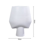 SOGA 33x43cm White Large Ornament Bodhi House Ceramic Handcrafted Modern Abstract Square Vase Home Decor