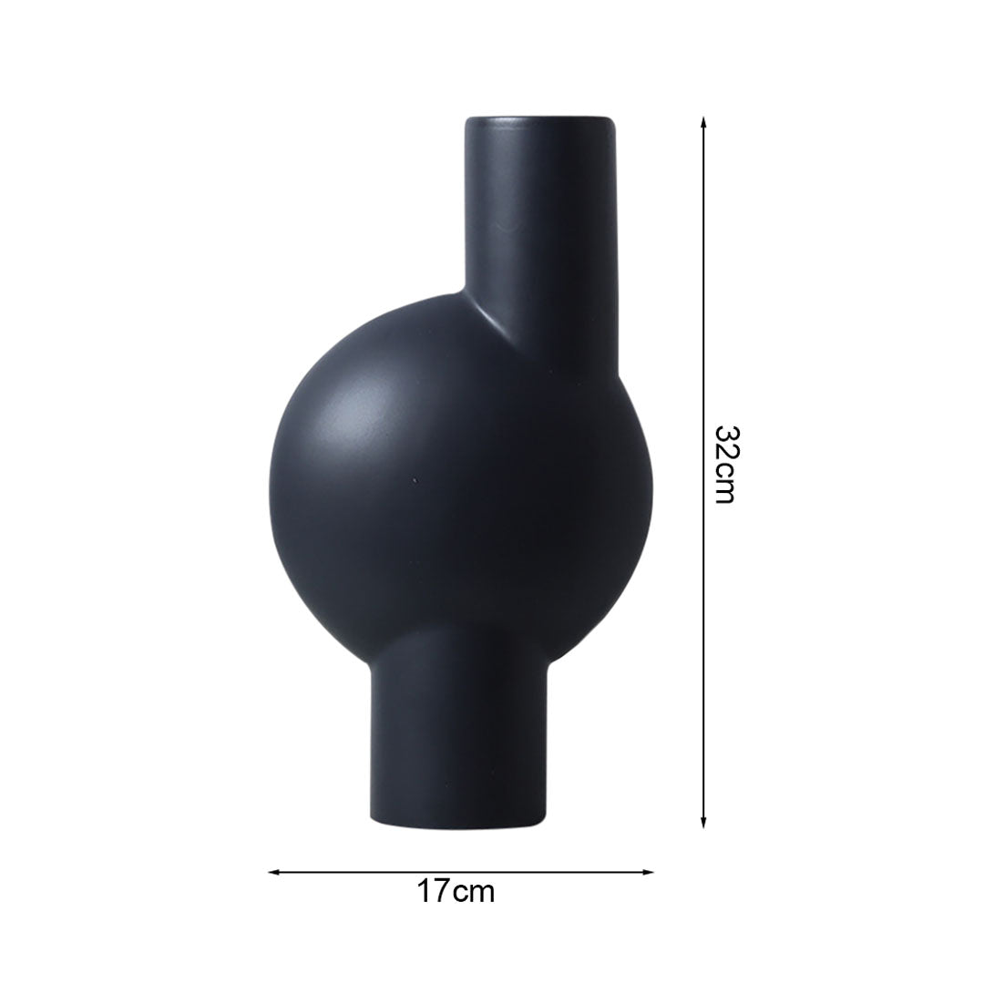 SOGA 2X 17x32cm Medium Ornament a Modern Abstract Vase Decorative Object Unique Shape with Narrow Neck for Home Decor
