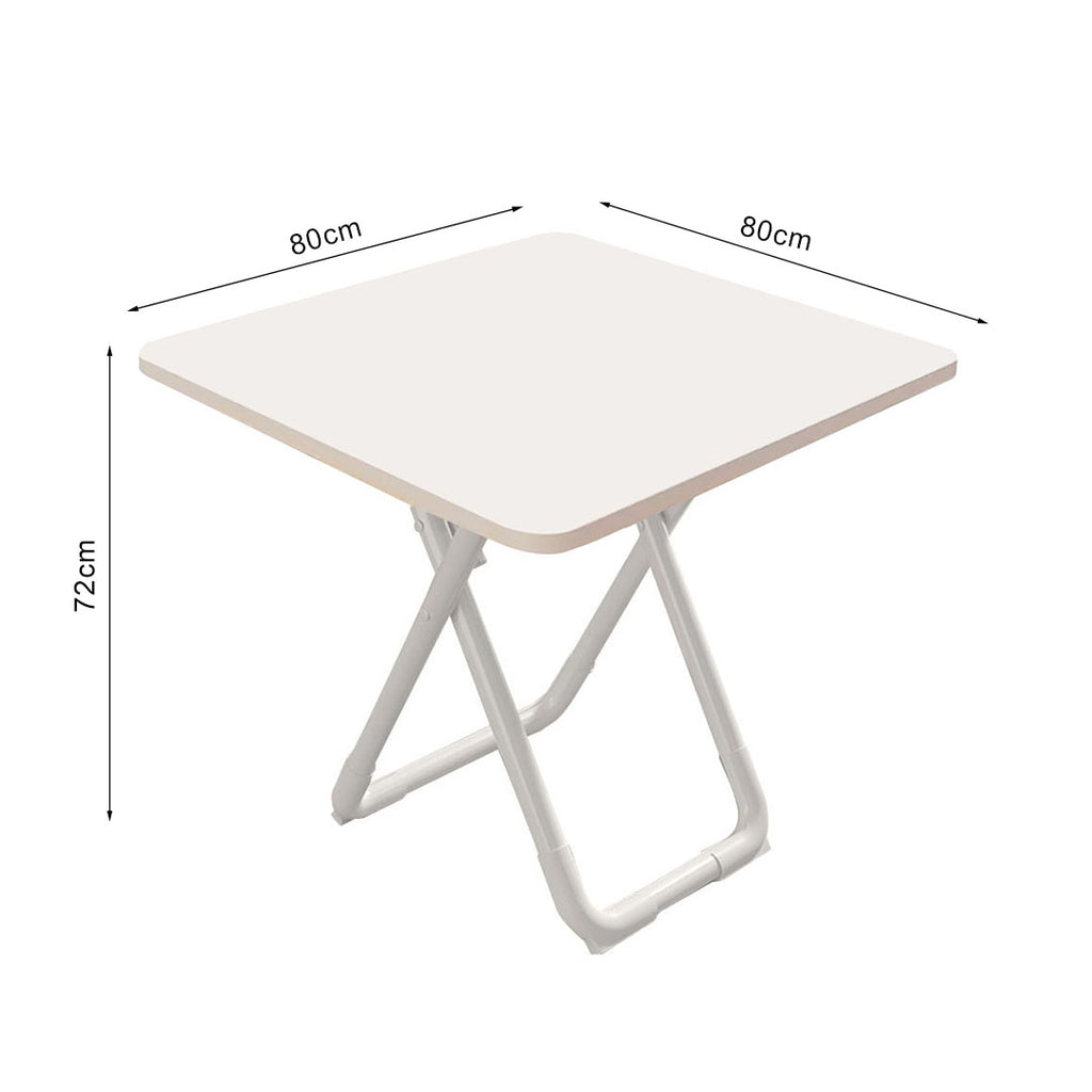 SOGA 80cm White Square Table with White Legs Modern Minimalist Design for Home Decor