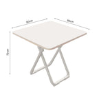 SOGA 80cm White Square Table with White Legs Modern Minimalist Design for Home Decor