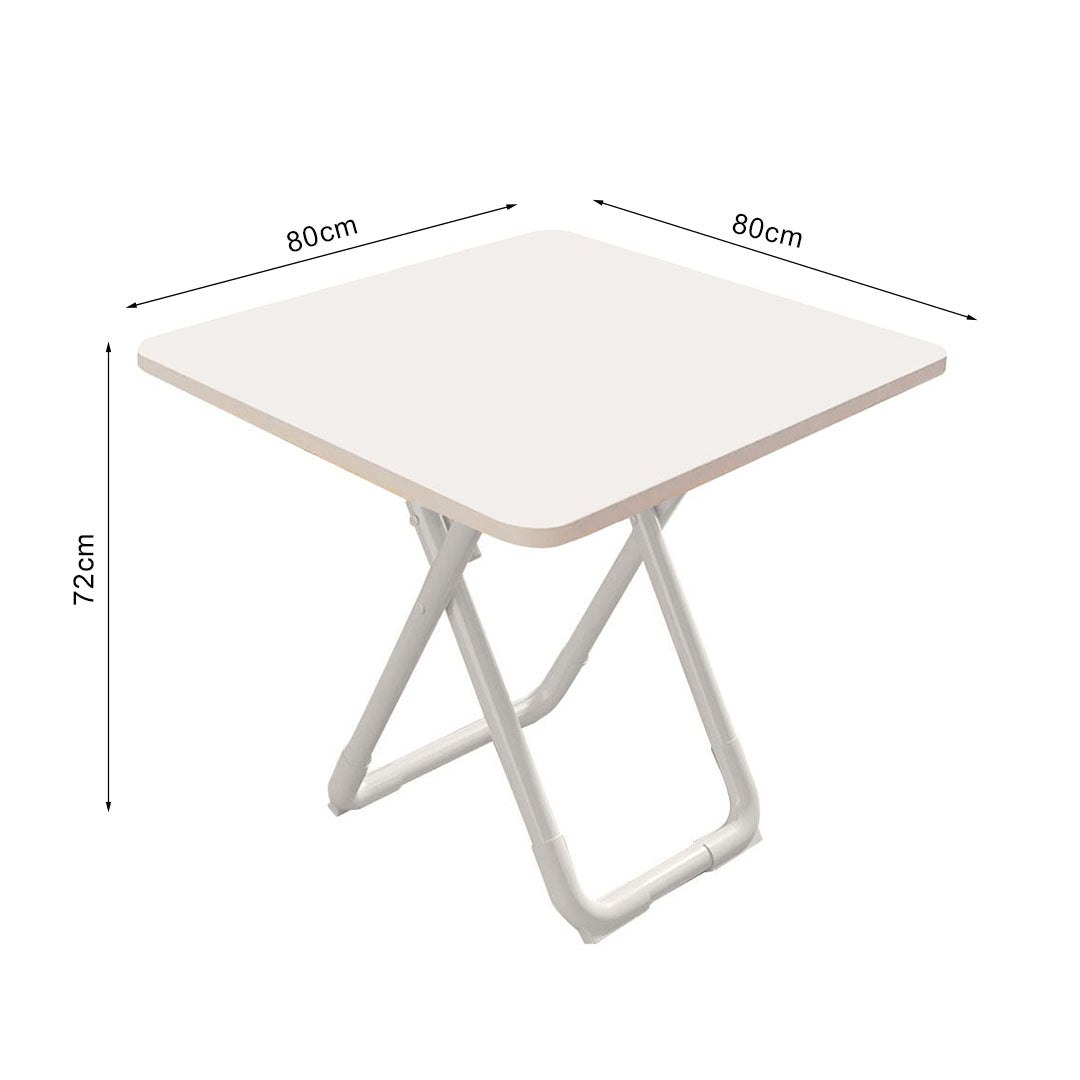 SOGA 80cm White Square Table with White Legs Modern Minimalist Design for Home Decor