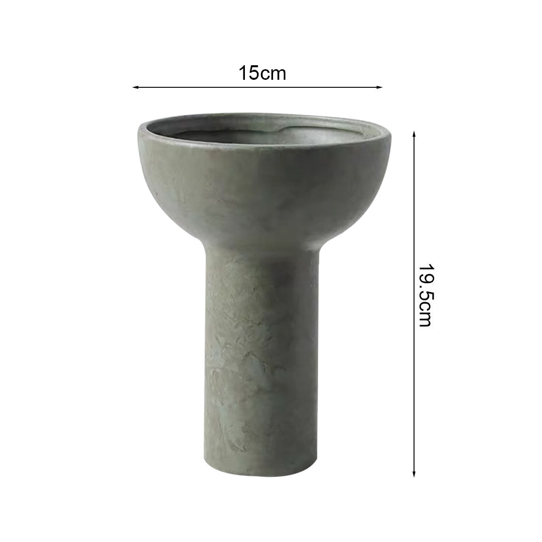 SOGA 15x19.5cm Ornament Gray Minimalist Nordic Ceramic Vase Modern Versatile for Home Decor