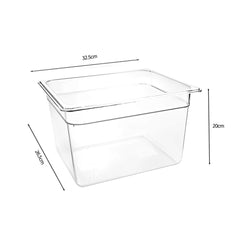 SOGA 200mm Clear Gastronorm GN Pan 1/2 Food Tray Storage Bundle of 2