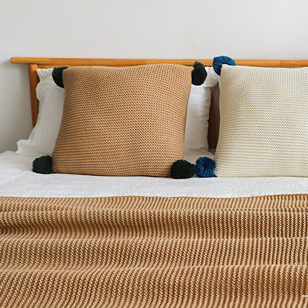 SOGA 2X Coffee Tassel Fringe Knitting Blanket Warm Cozy Woven Cover Couch Bed Sofa Home Decor