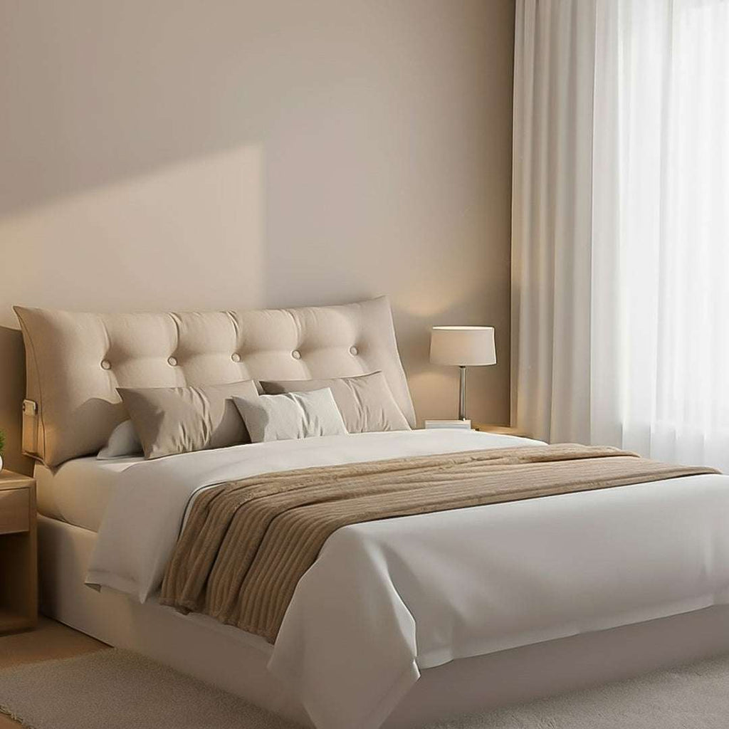 SOGA Home & Living Bundle – Beige Triangular Wedge Pillow & Light Brown Flannel Throw $ 0