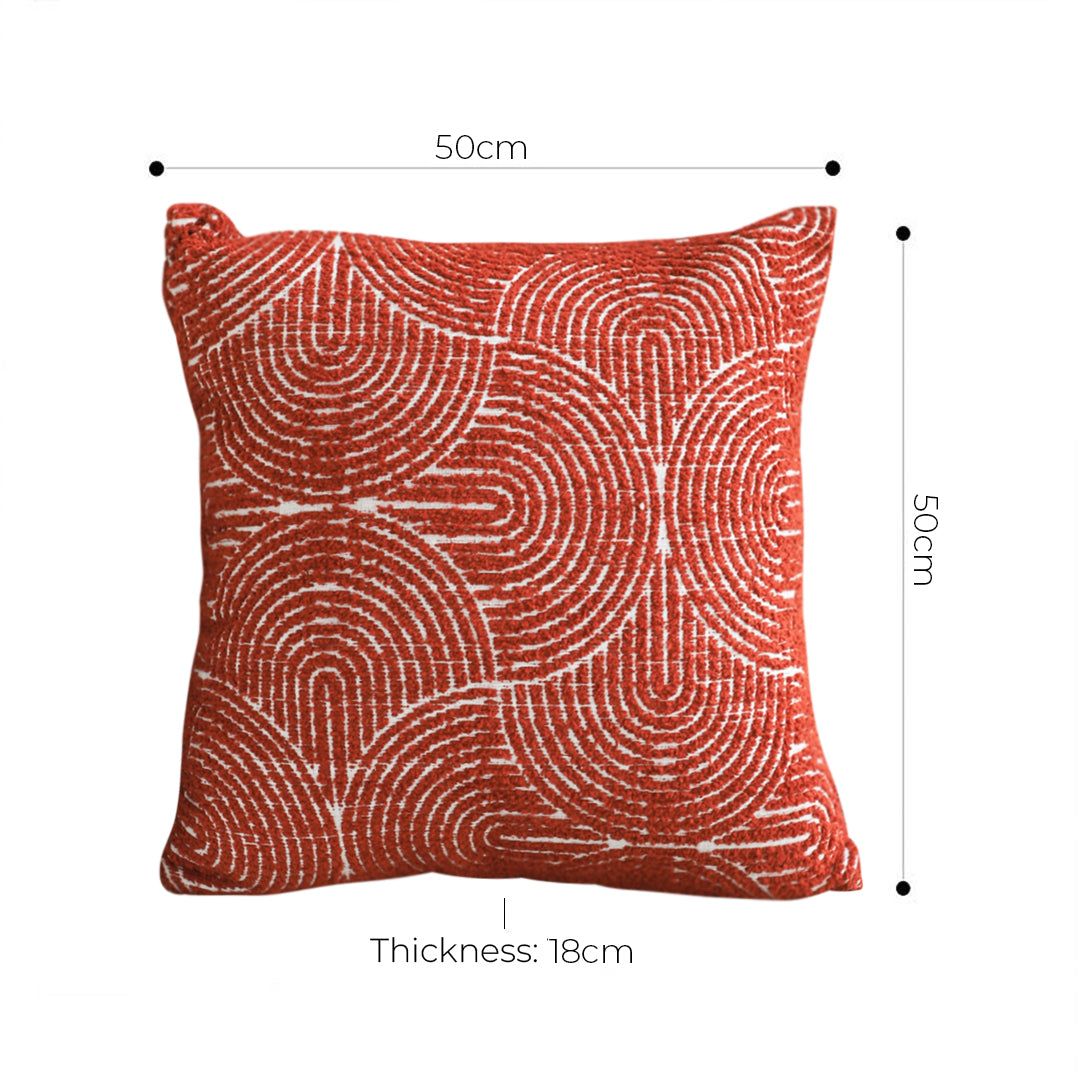SOGA 50cm Throw Pillow Burgundy Cinnabar Perfect Burnt Indoor and Outdoor Corded for Home Decor