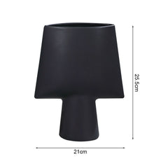 SOGA 21x25.5cm Small Black Ornament Geometric Decor Ceramic Vase Flower Pots Decorative for Living Room Decoration