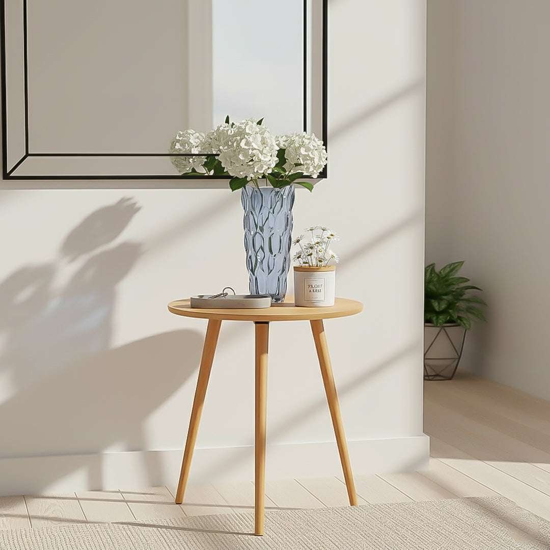 SOGA Home & Living Bundle – Walnut Side Coffee Table & Grey Glass Vase for Modern Home Decor $ 123