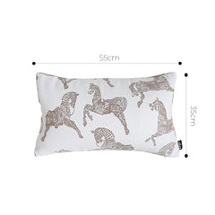 SOGA 35cm White Decorative Horse Pattern Cushion Throw Pillow