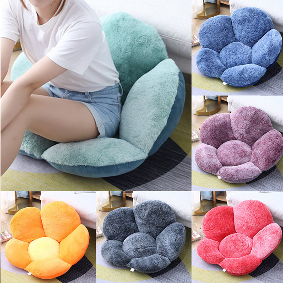 SOGA Orange Whimsical Big Flower Shape Cushion Soft Leaning Bedside Pad Floor Plush Pillow Home Decor