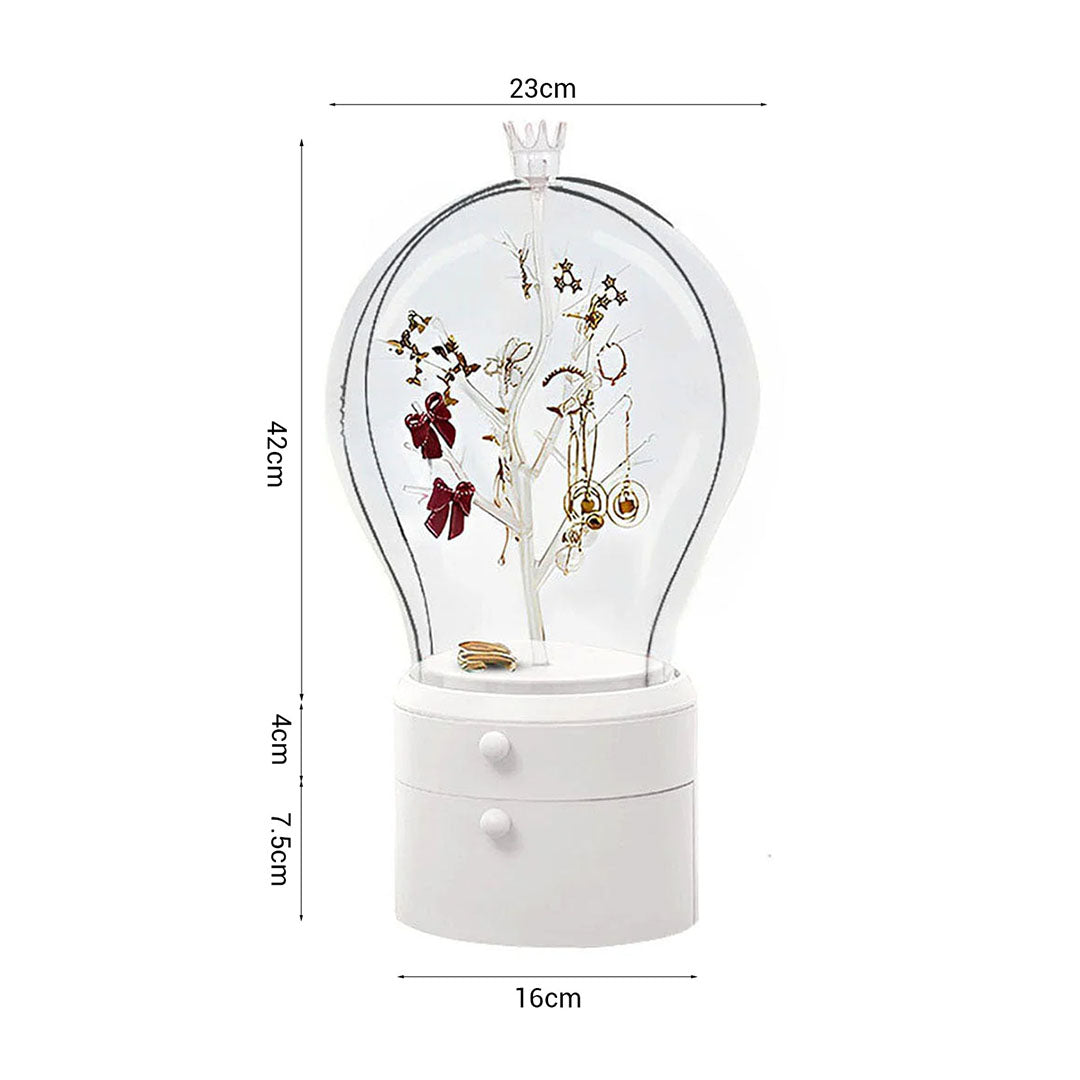 SOGA White 360 2 Layered Jewelry Storage Box Waterproof Dustproof Accessories Organiser