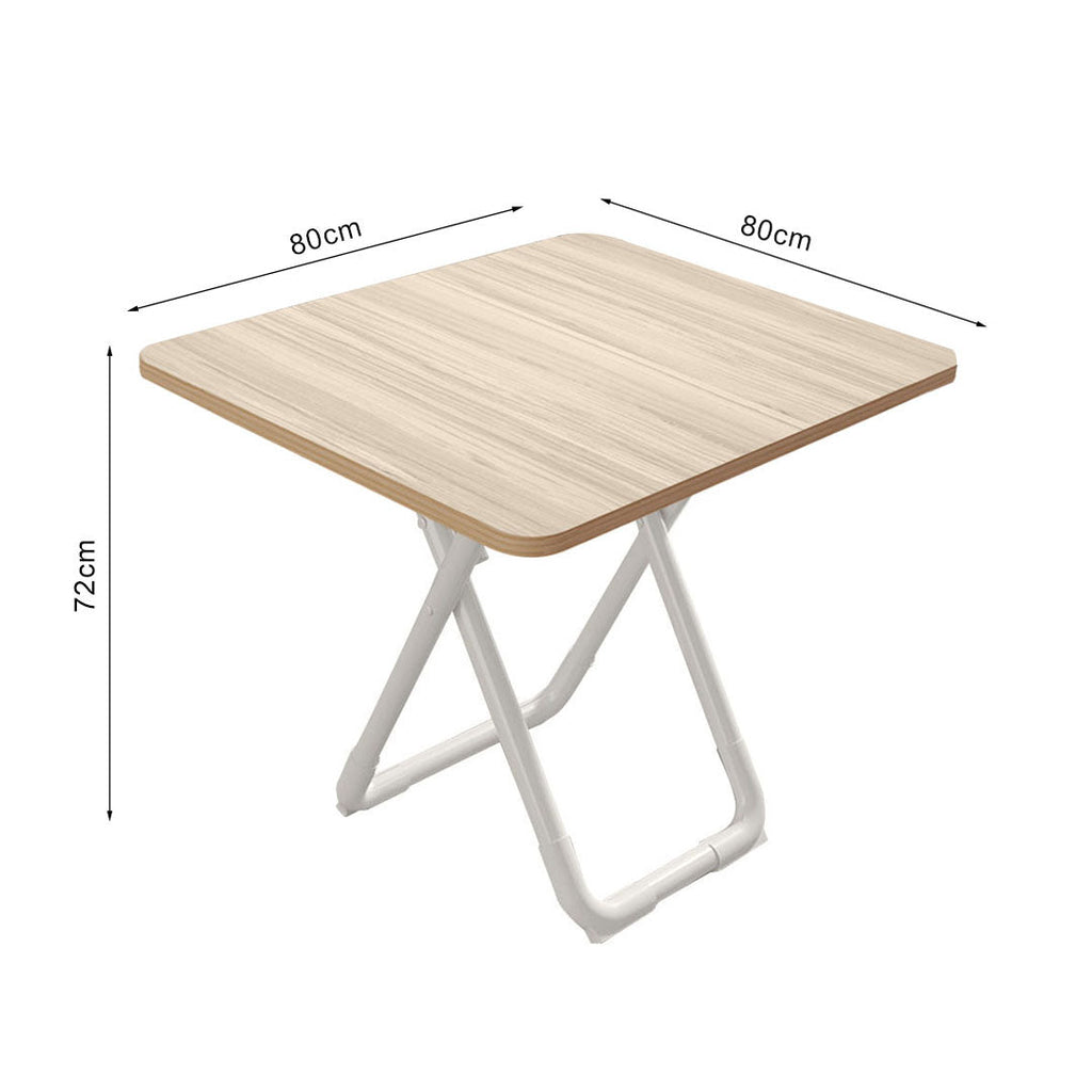 SOGA 80cm Light Square Table with White Legs Modern Design for Home Decor