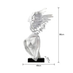 SOGA 86cm White Sculpture – Minimalist Winged Resin Decor for Modern Interiors