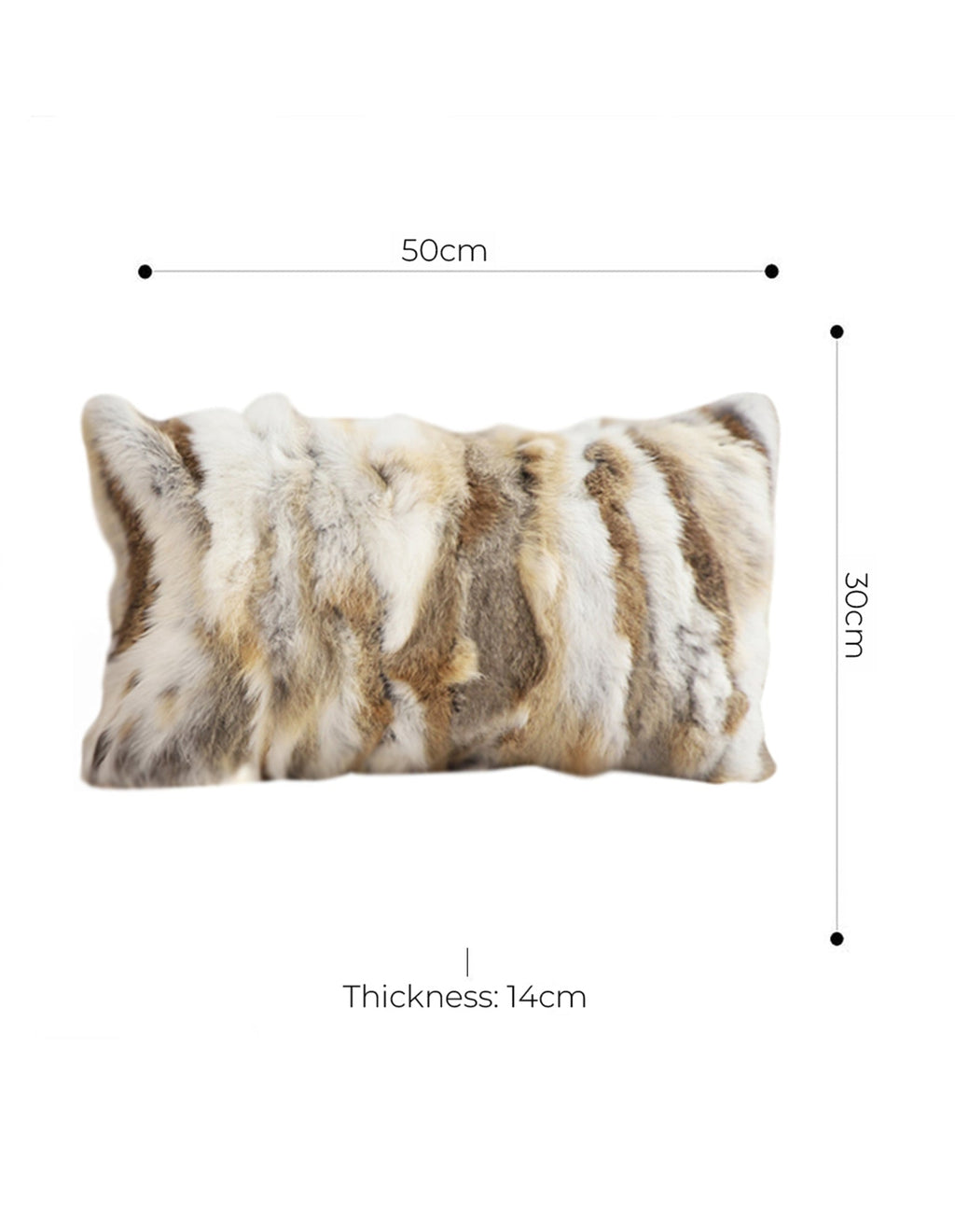 SOGA 2X 30cm Throw Pillow Coffee Rabbit Fur Lumbar Warm Cozy Decorative Cushion Home Decor