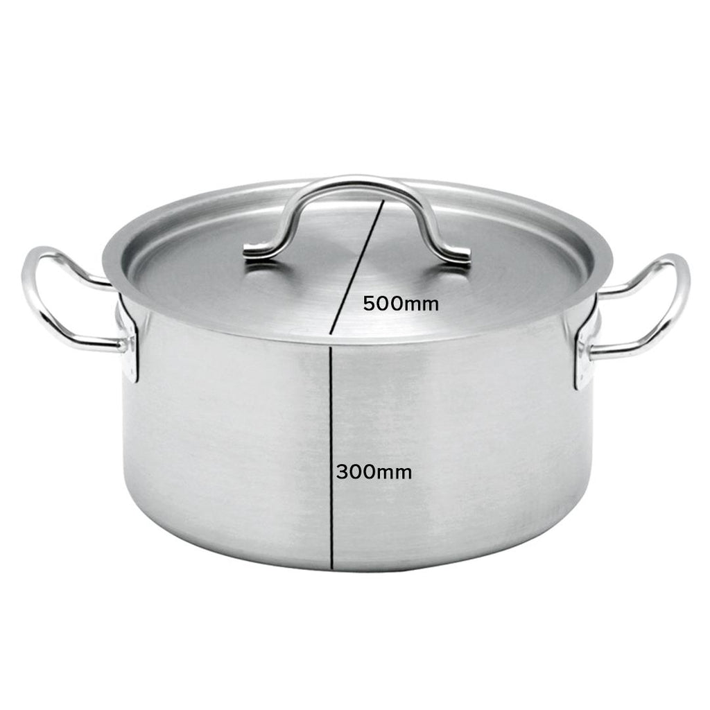 SOGA Stock Pot 58Lt Top Grade Thick Stainless Steel Stockpot 18/10