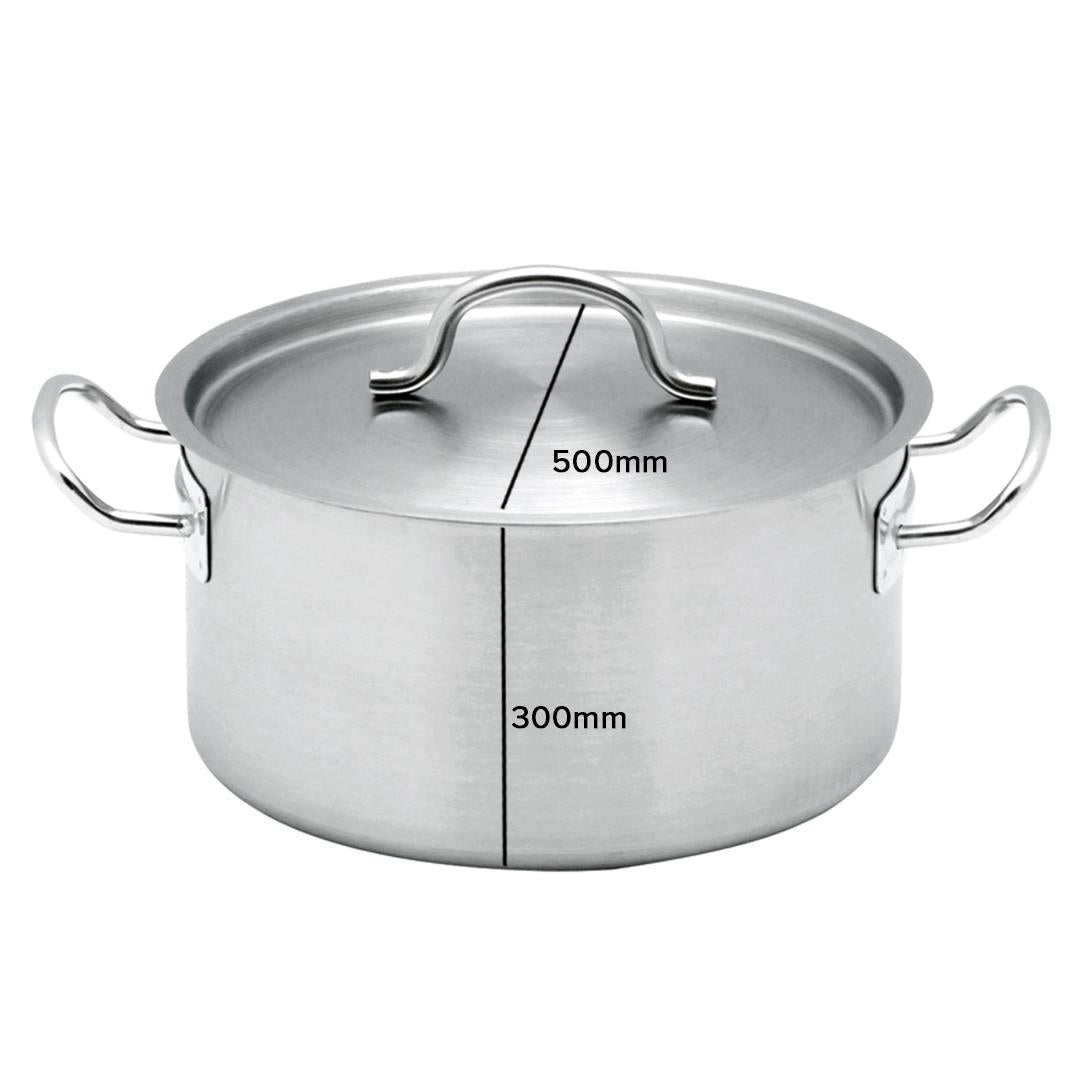 SOGA Stock Pot 58Lt Top Grade Thick Stainless Steel Stockpot 18/10