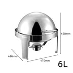 SOGA 2X 6L Stainless Steel Chafing Food Warmer Catering Dish Round Roll Top