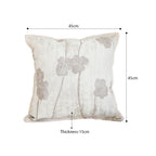 SOGA 2X 45cm Botanical Beige Poppy Flower Print Linen Decorative Throw Pillow