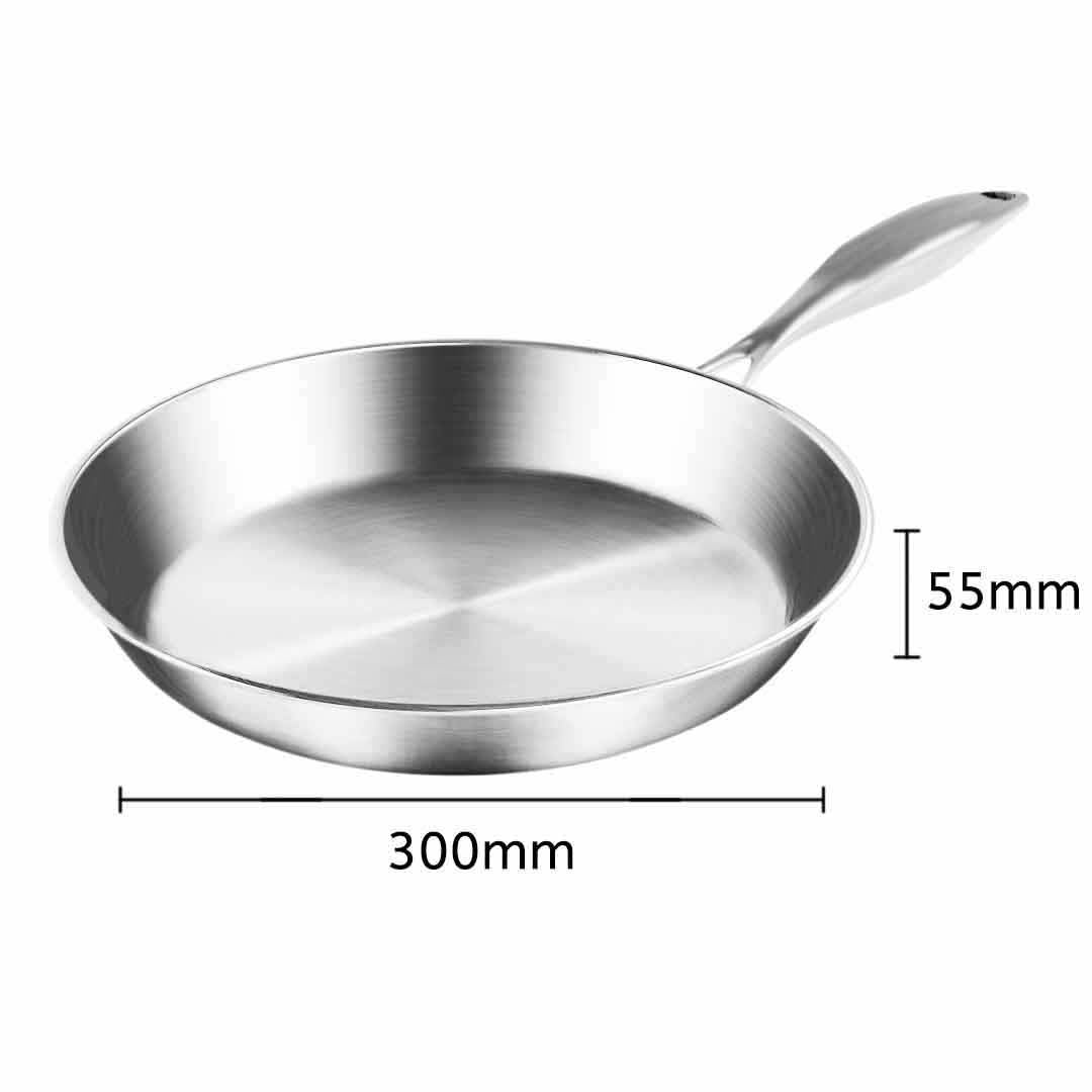 SOGA Dual Burners Cooktop Stove 21L Stainless Steel Stockpot 30cm and 30cm Induction Fry Pan