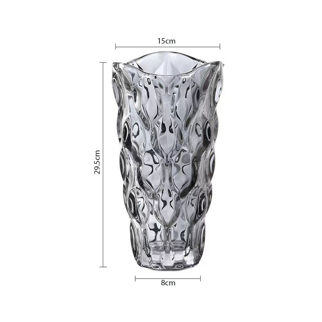 SOGA 30cm Glass Grey Vase Crystal VASE Thick Modern, Home Decor