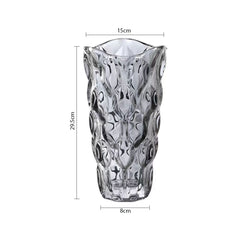 SOGA 30cm Glass Grey Vase Crystal VASE Thick Modern, Home Decor