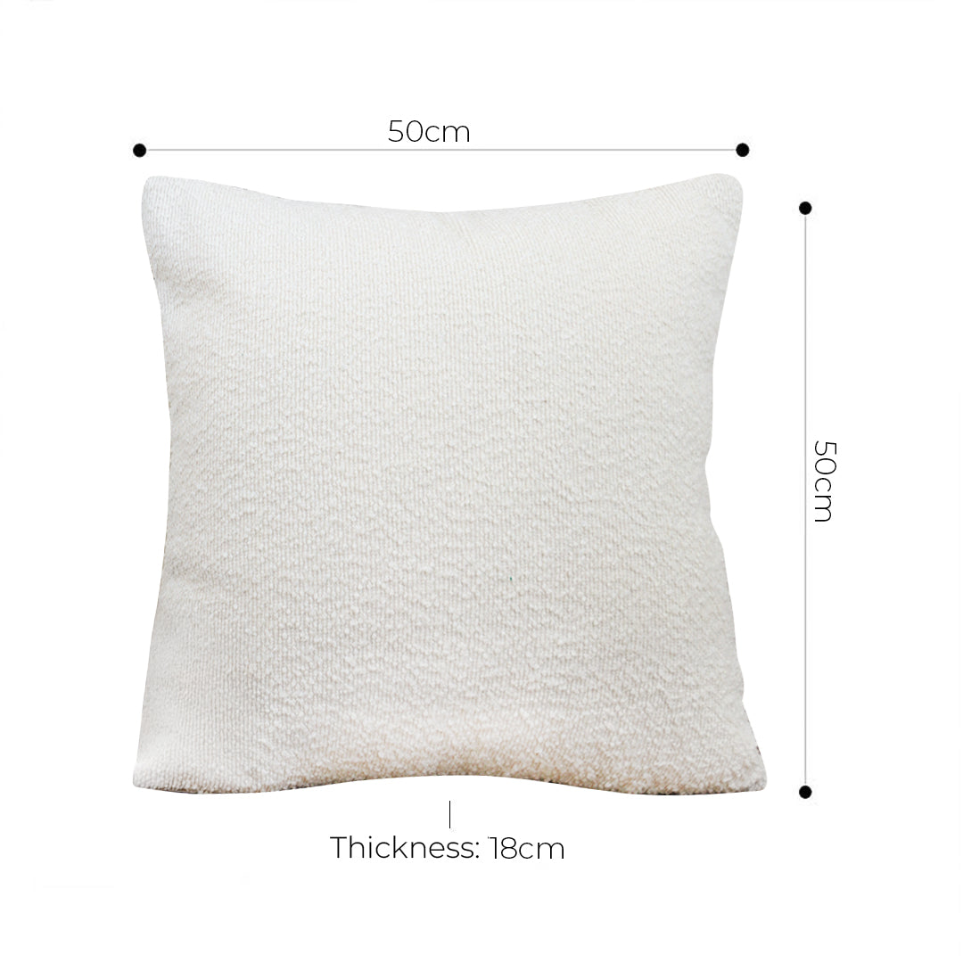 SOGA 50cm White Throw Pillow Premium Polyester Fiber and Cotton for Home Decor