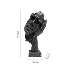SOGA 29cm Resin Face Sculpture – Abstract Leaning Head Art Decor