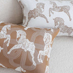 SOGA 2X 35cm Bohemian Camel Brown White Horse Pattern Throw Pillow $ 142