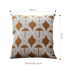 SOGA 50cm Throw Pillow Brown Circular Chain Jacquard  Decorative Square for Home Decor