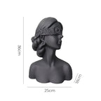 SOGA 36cm Black Resin Sculpture – Blindfold Lady Bust Home Decor