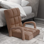 SOGA 4X Foldable Lounge Cushion Adjustable Floor Lazy Recliner Chair with Armrest Coffee