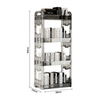 SOGA 2X 38x24x90cm Clear 4 Tier Bookshelf & Cosmetic Storage Organizer Trolley Rack
