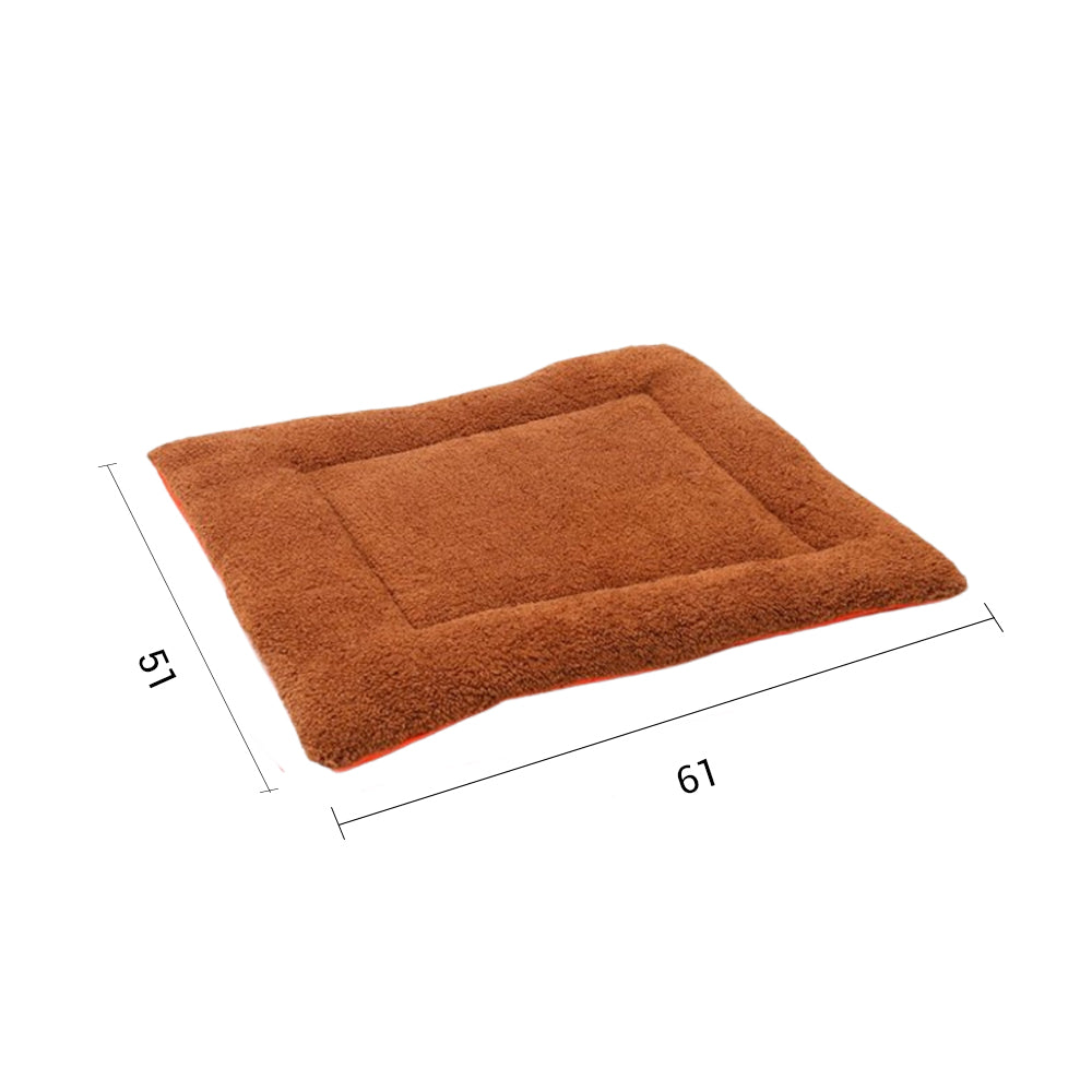 SOGA 2X Orange Dual-purpose Cushion Nest Cat Dog Bed Warm Plush Kennel Mat Pet Home Travel Essentials