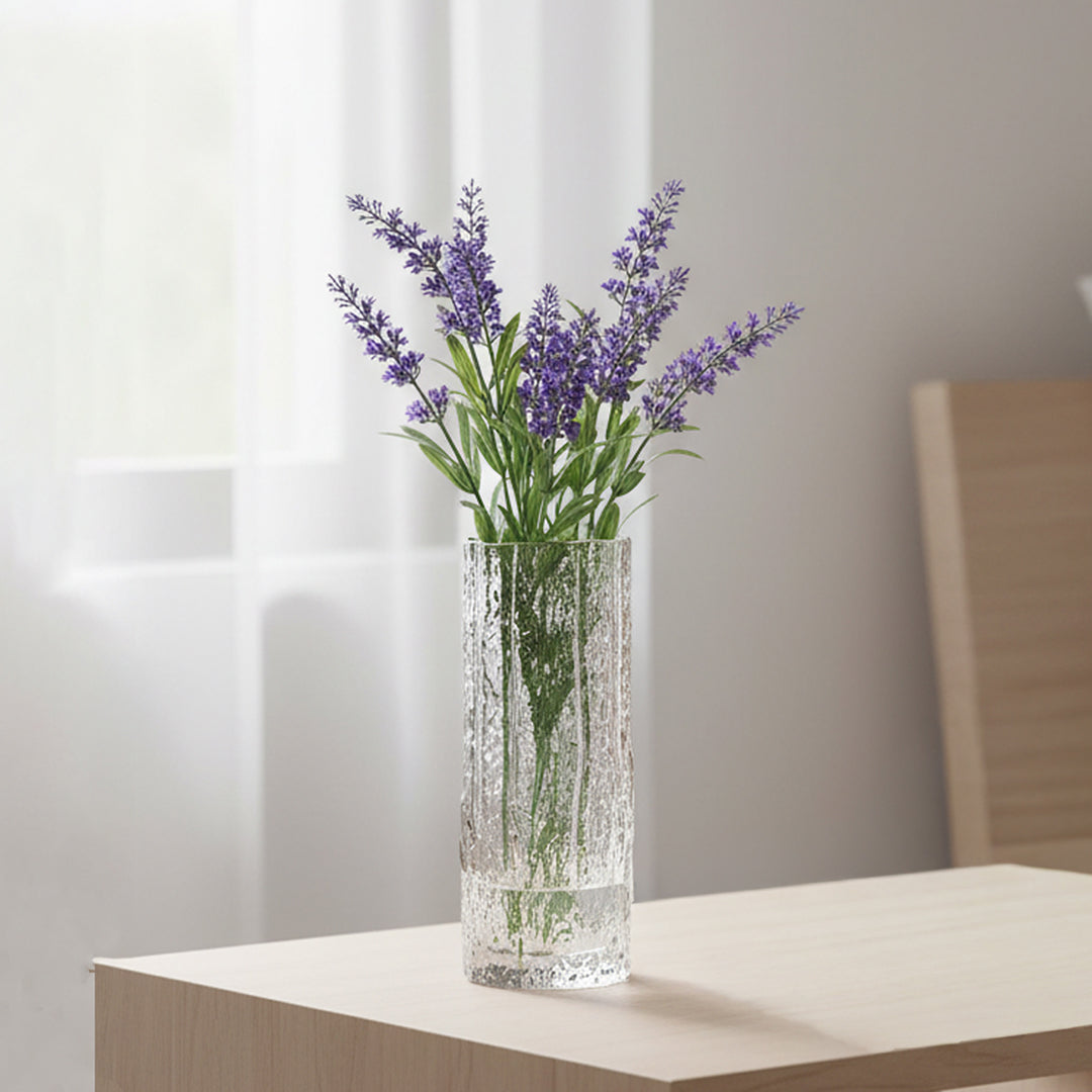 SOGA 30.5cm Handcrafted Clear Glass Vase Classic Design for Home Decor