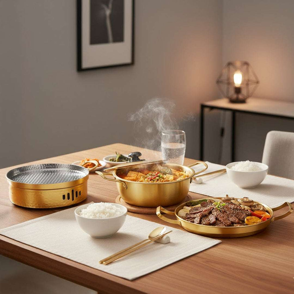 SOGA Kitchenware Bundle – Gold & Yellow Dry Pots and Ramen Pot for Stylish Kitchen Cooking $ 153