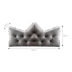 SOGA 2x120cm Crown Pillows Tufted Grey Headboard Cushion Set