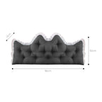SOGA 90cm Crown Pillow Tufted Charcoal Headboard Cushion for Bed