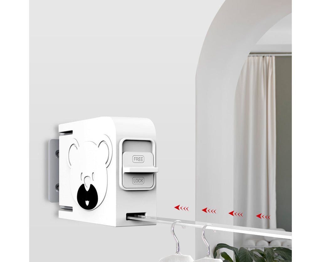 SOGA 2X 160mm Suction-Mounted Retractable Clothes Drying Rack - White