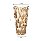 SOGA 29.8cm Golden Amber Glass Crystal Vase Elegant Modern Home Décor