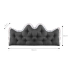 SOGA 150cm Crown Pillow Tufted Charcoal Headboard Cushion for Bed