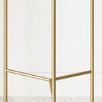 SOGA 2X 2 Layer 42cm Gold Metal Plant Stand with Pink Flower Pot Holder Corner Shelving Rack Indoor Display