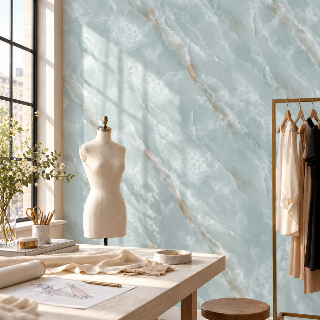 SOGA Peel & Stick Floor and Wall Tiles 30 x 30cm 10 Pack Jade Faux Marble
