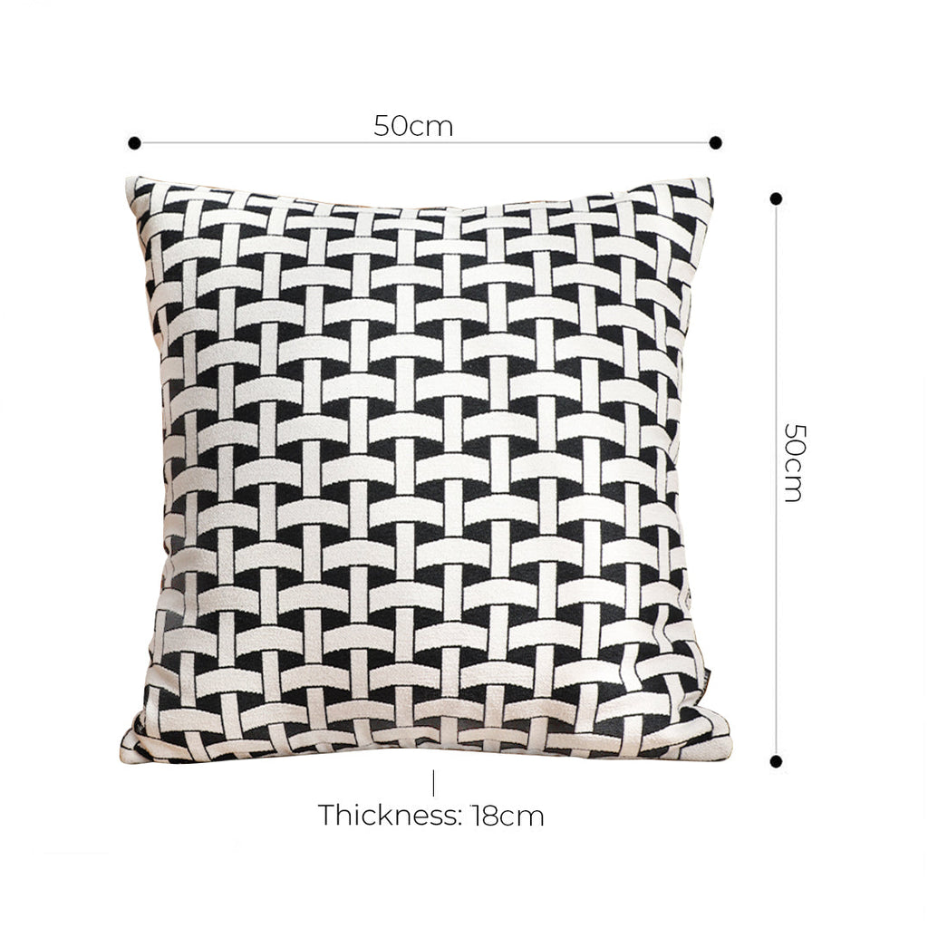 SOGA 2X 50cm Black & White Pattern Throw Pillow Thick Comfort Pro Polyester Fiber Cotton for Home Decor