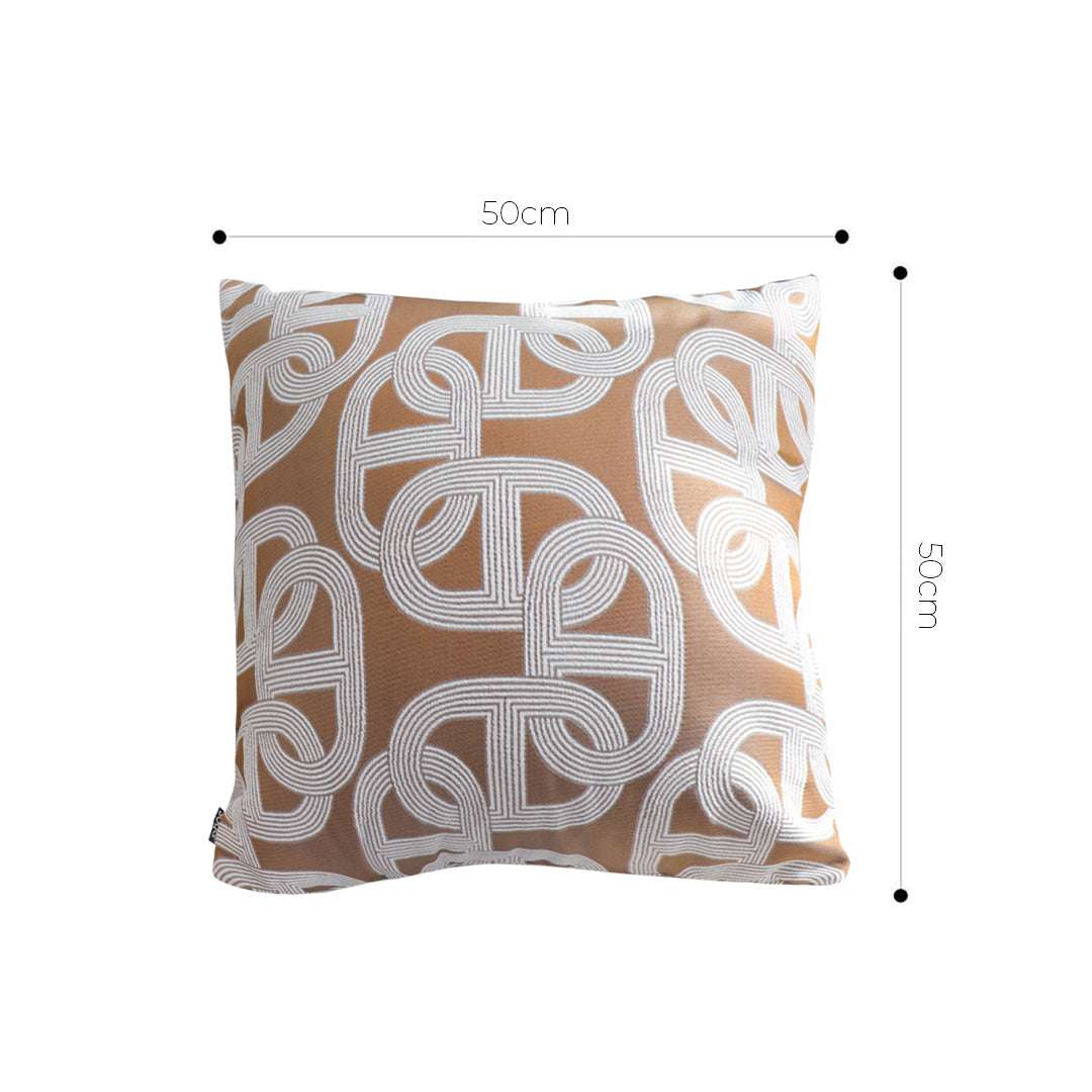 SOGA 2X 50cm Artistic Camel Brown White Geometric Pattern Throw Pillow $ 142