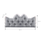 SOGA 2x90cm Crown Pillows Tufted Light Grey Headboard Cushion Set